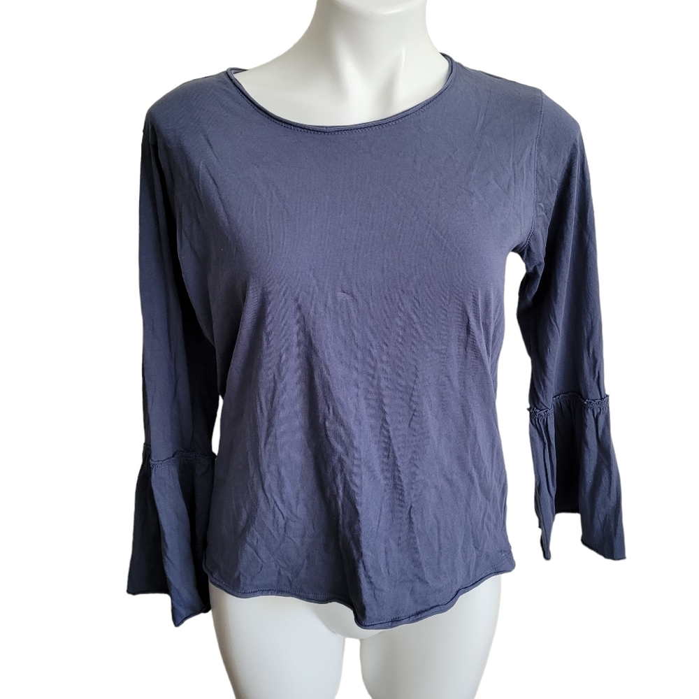 Piazza Italia Top Size Large Bell Sleeve Blue